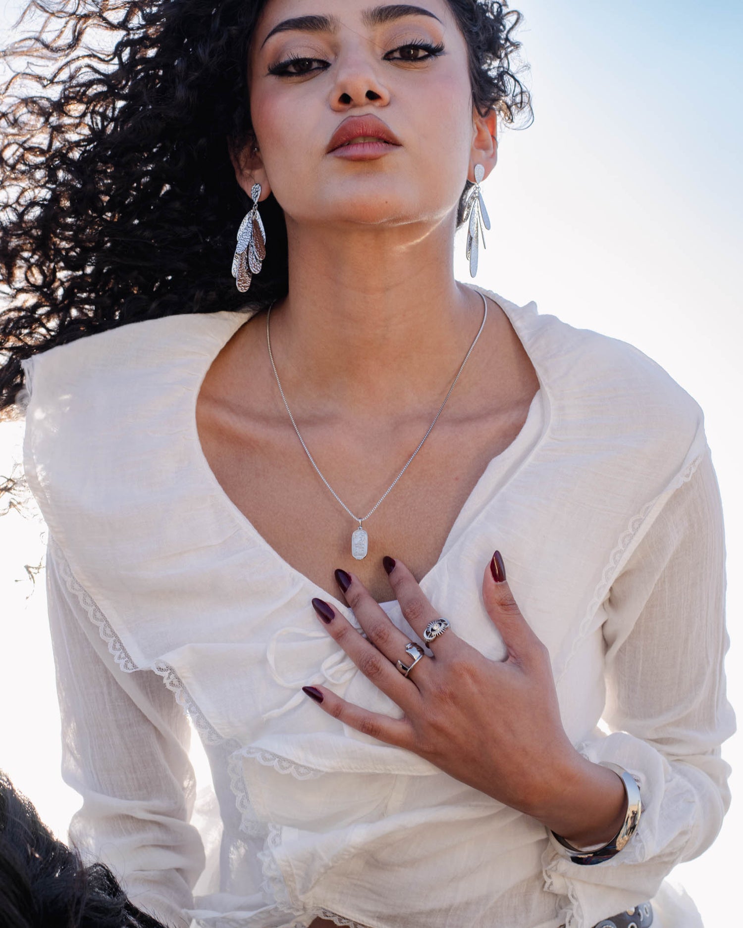 Maat Earrings in Silver