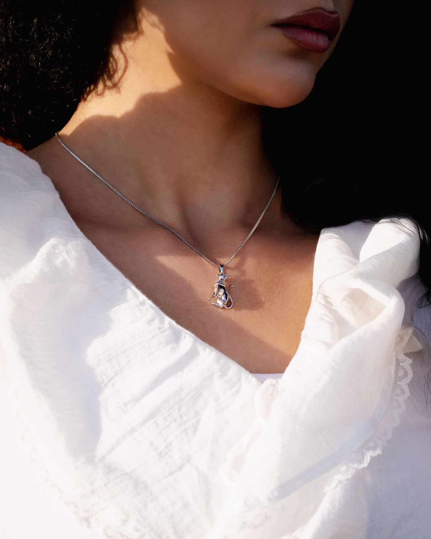 Bastet Necklace in Silver