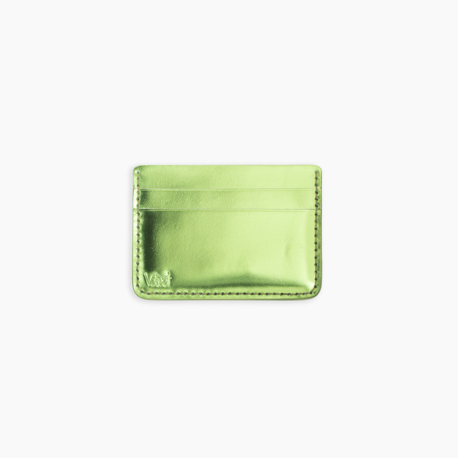 Velvet Cardholder in Metallic Green