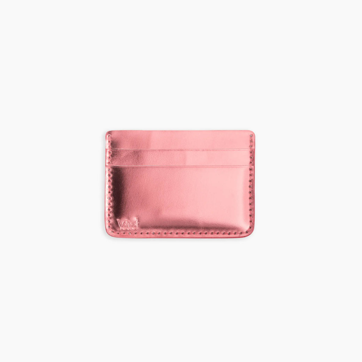 Velvet Cardholder in Metallic Rose gold