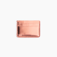 Velvet Cardholder in Metallic Rose gold