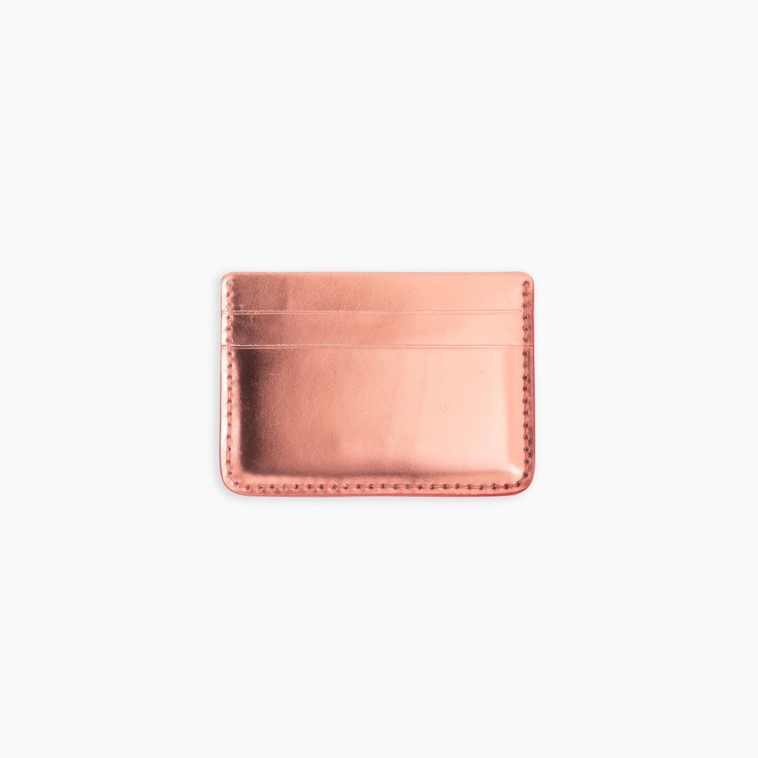 Velvet Cardholder in Metallic Rose gold