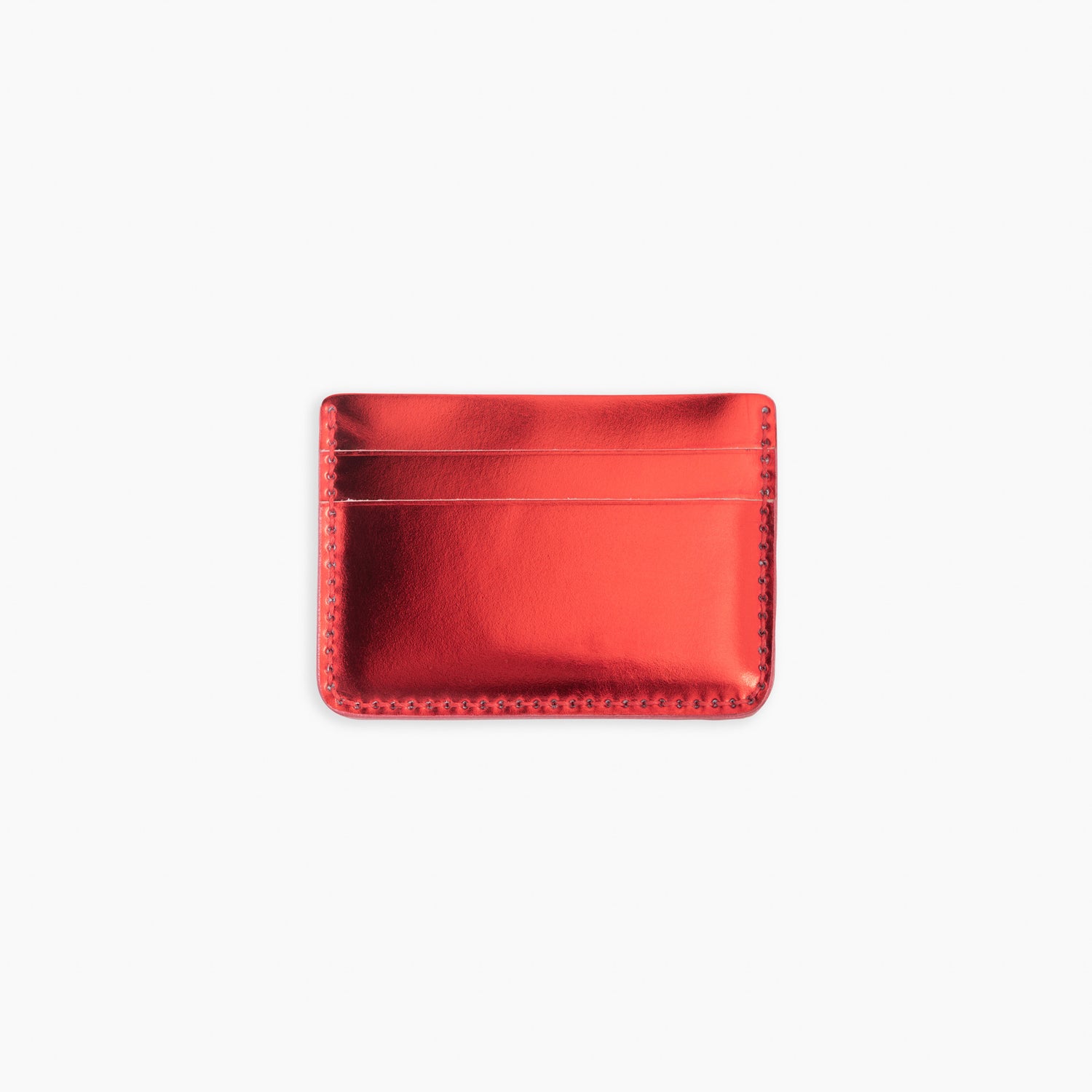 Velvet Cardholder in Metallic Red