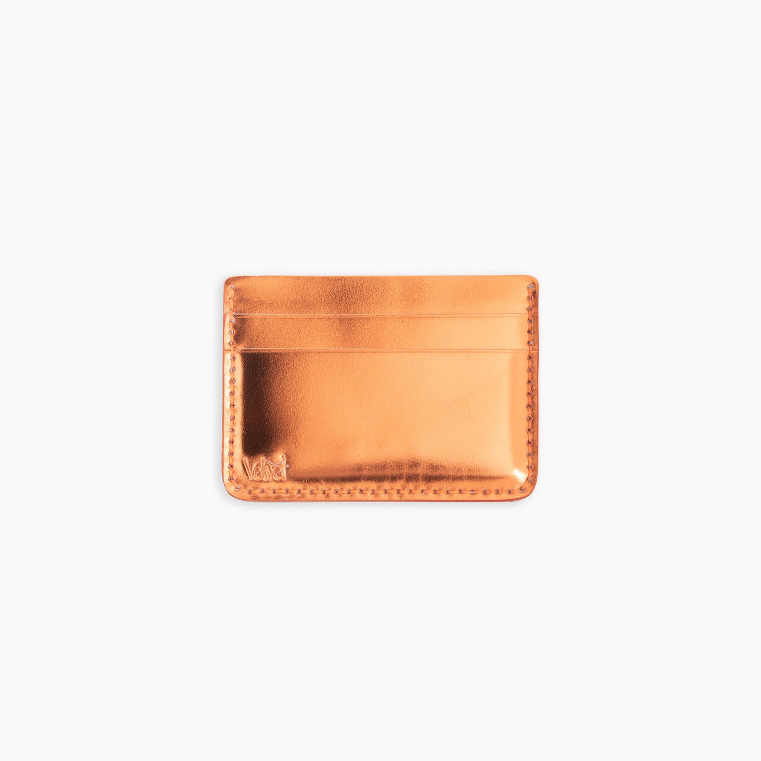 Velvet Cardholder in Metallic orange