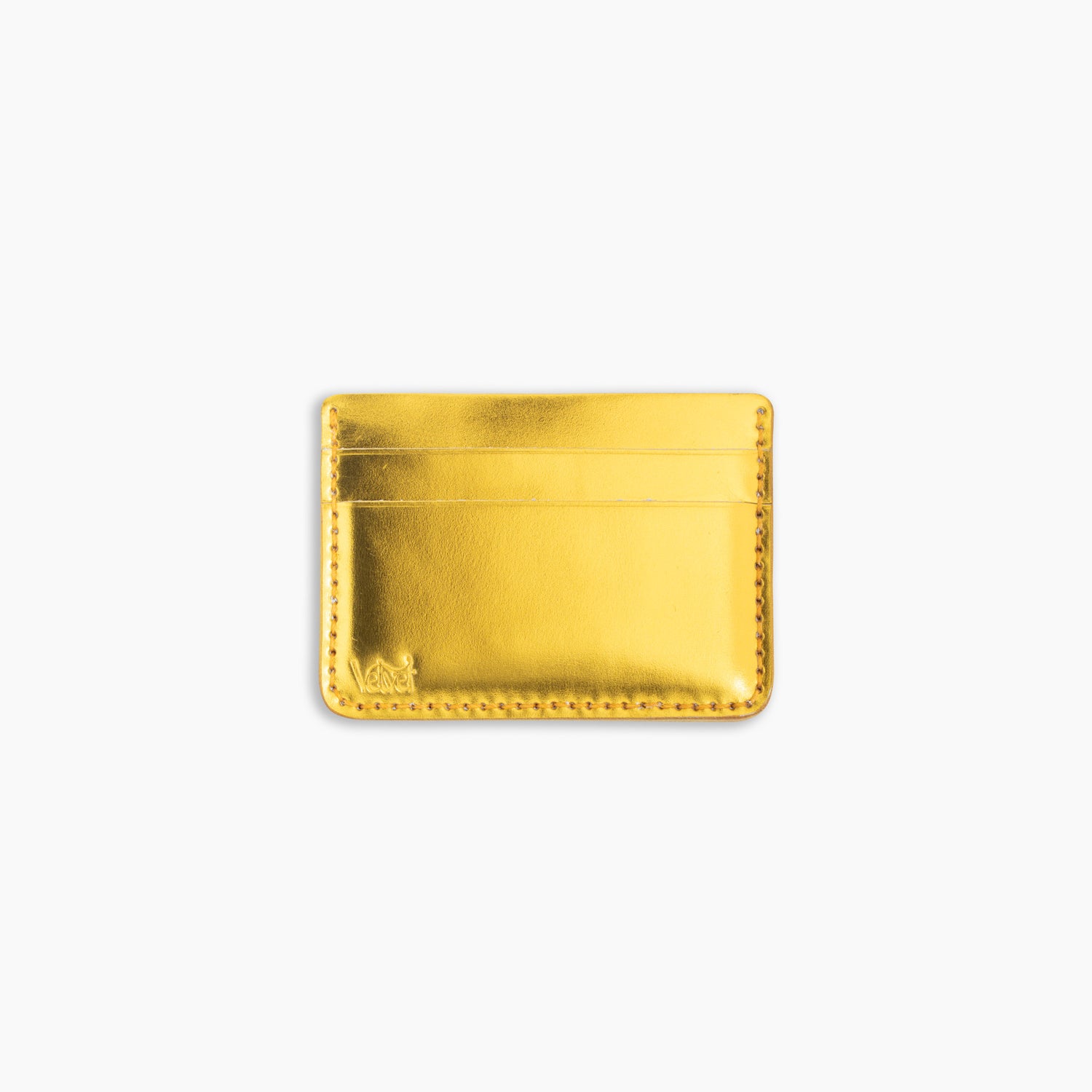 Velvet Cardholder in Metallic Gold