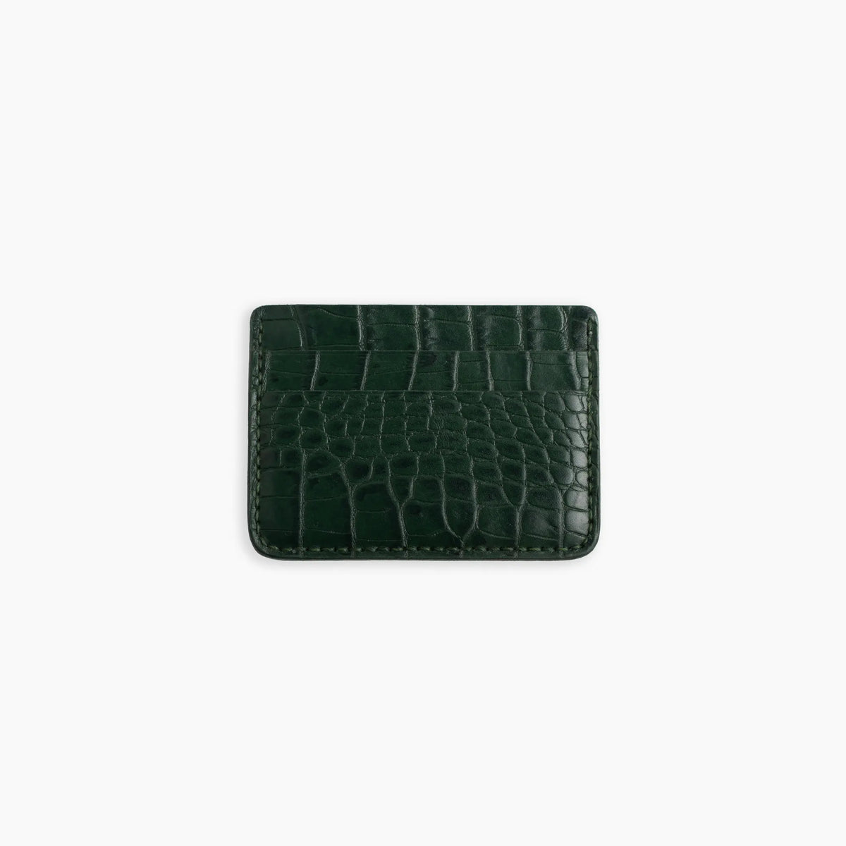 Velvet Cardholder in Green Crocodile