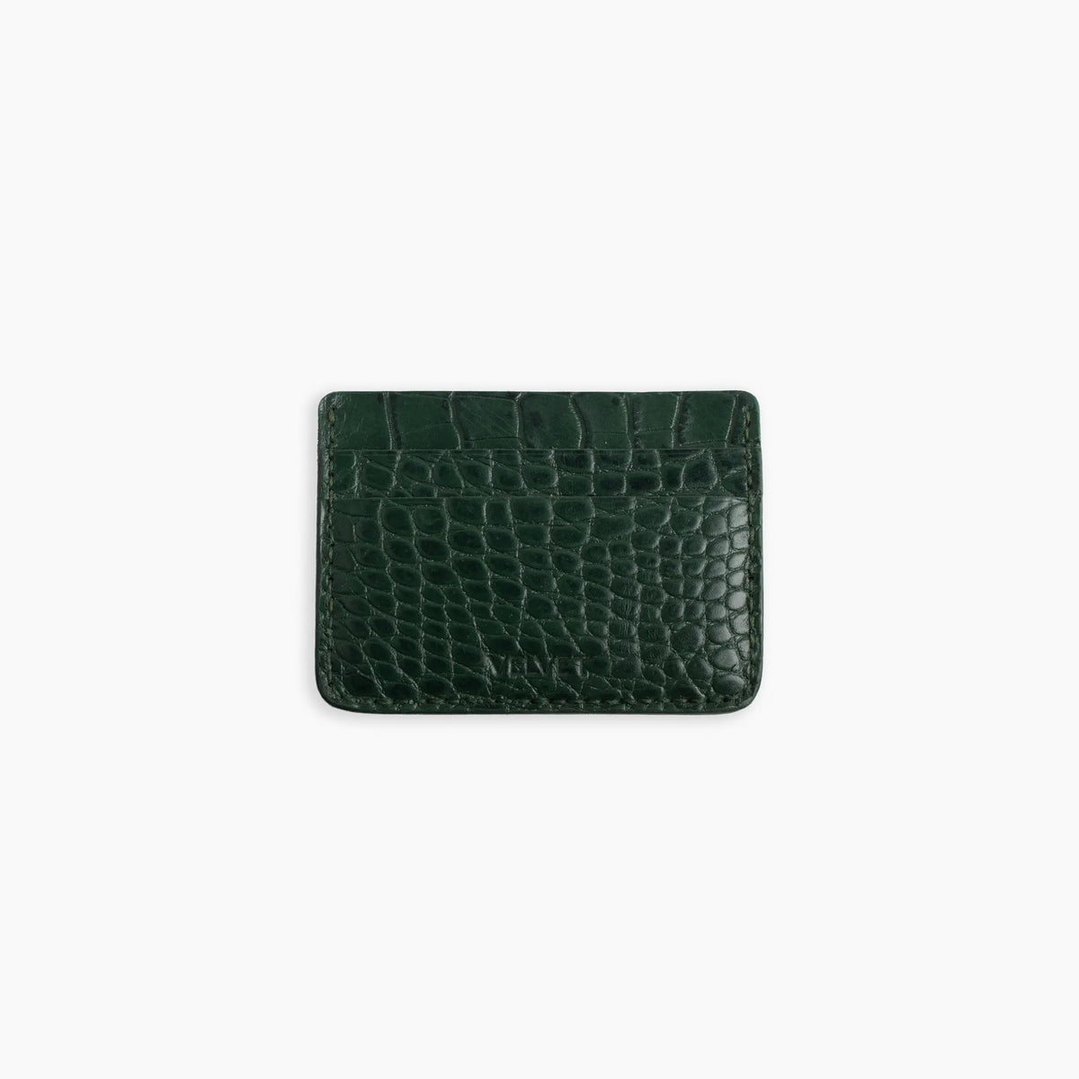 Velvet Cardholder in Green Crocodile