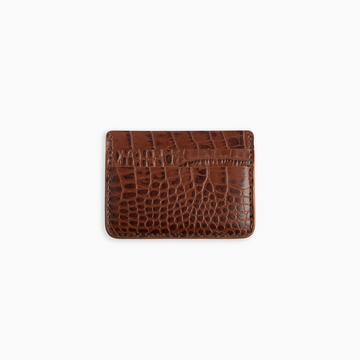 Velvet Cardholder in Havana Crocodile
