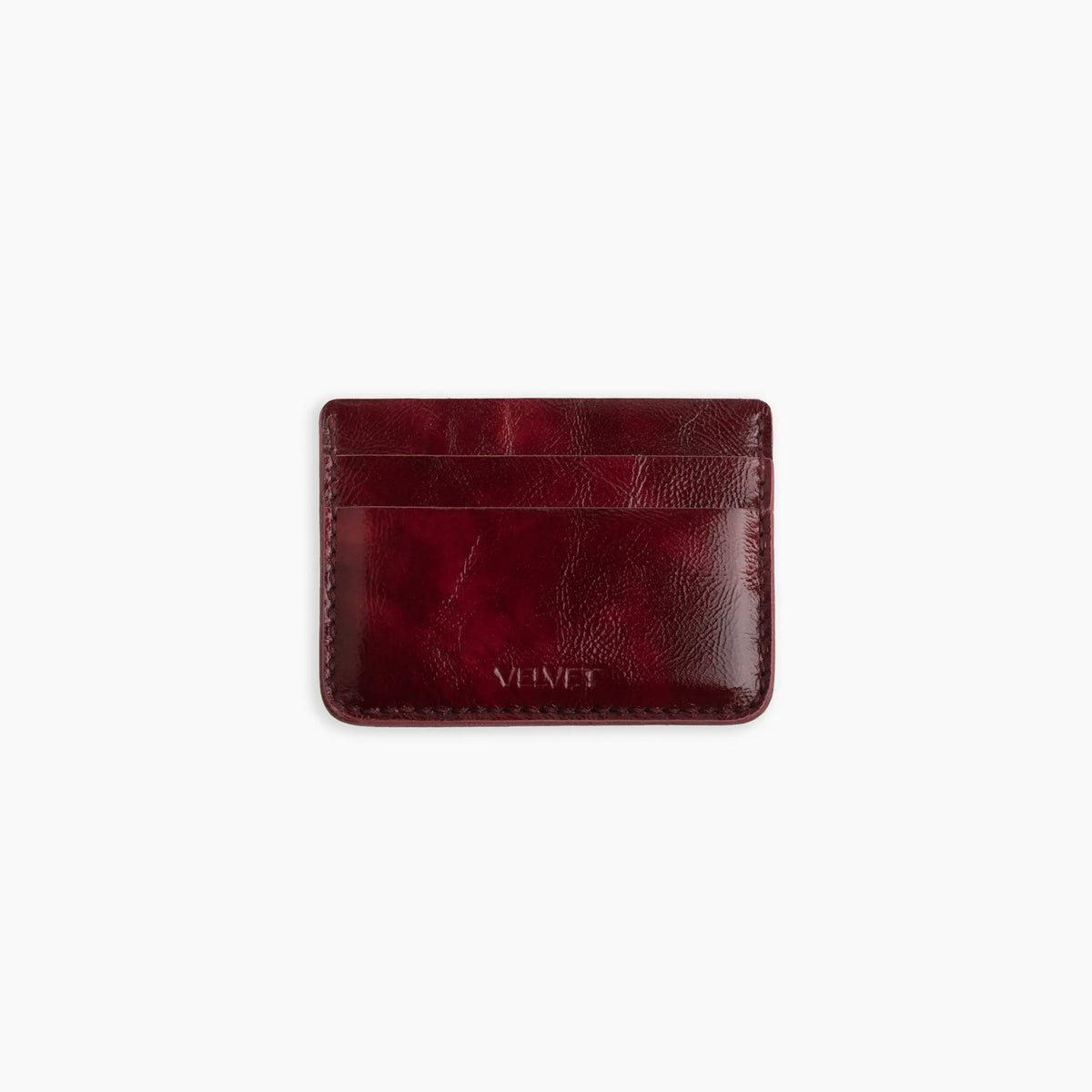 Velvet Cardholder in deep burgundy