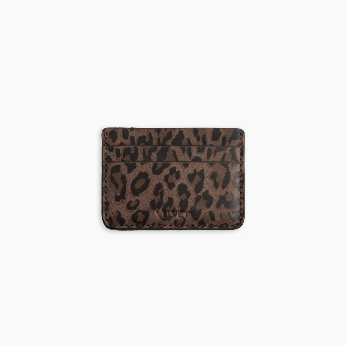 Velvet Cardholder in Brown Leopard