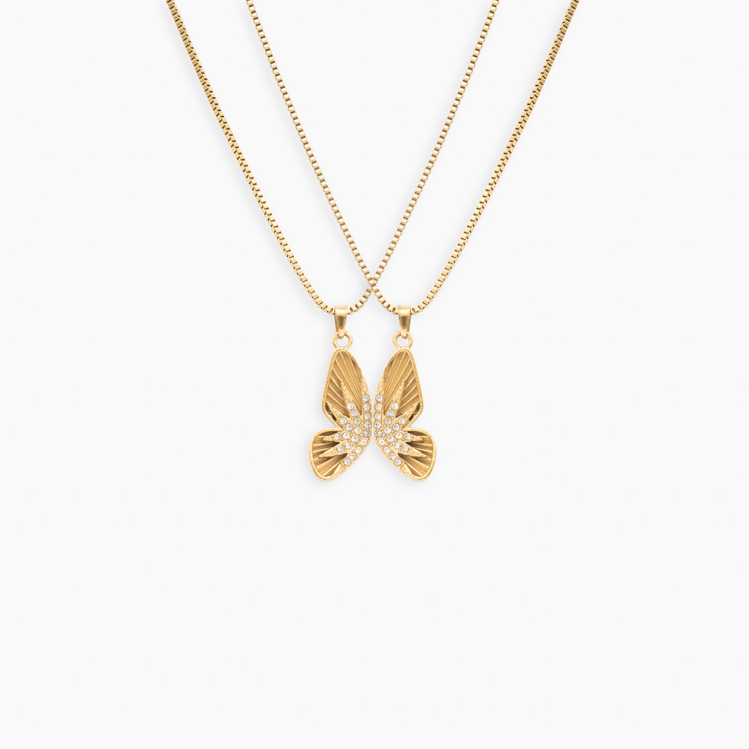 Butterfly Duo Necklace in Gold