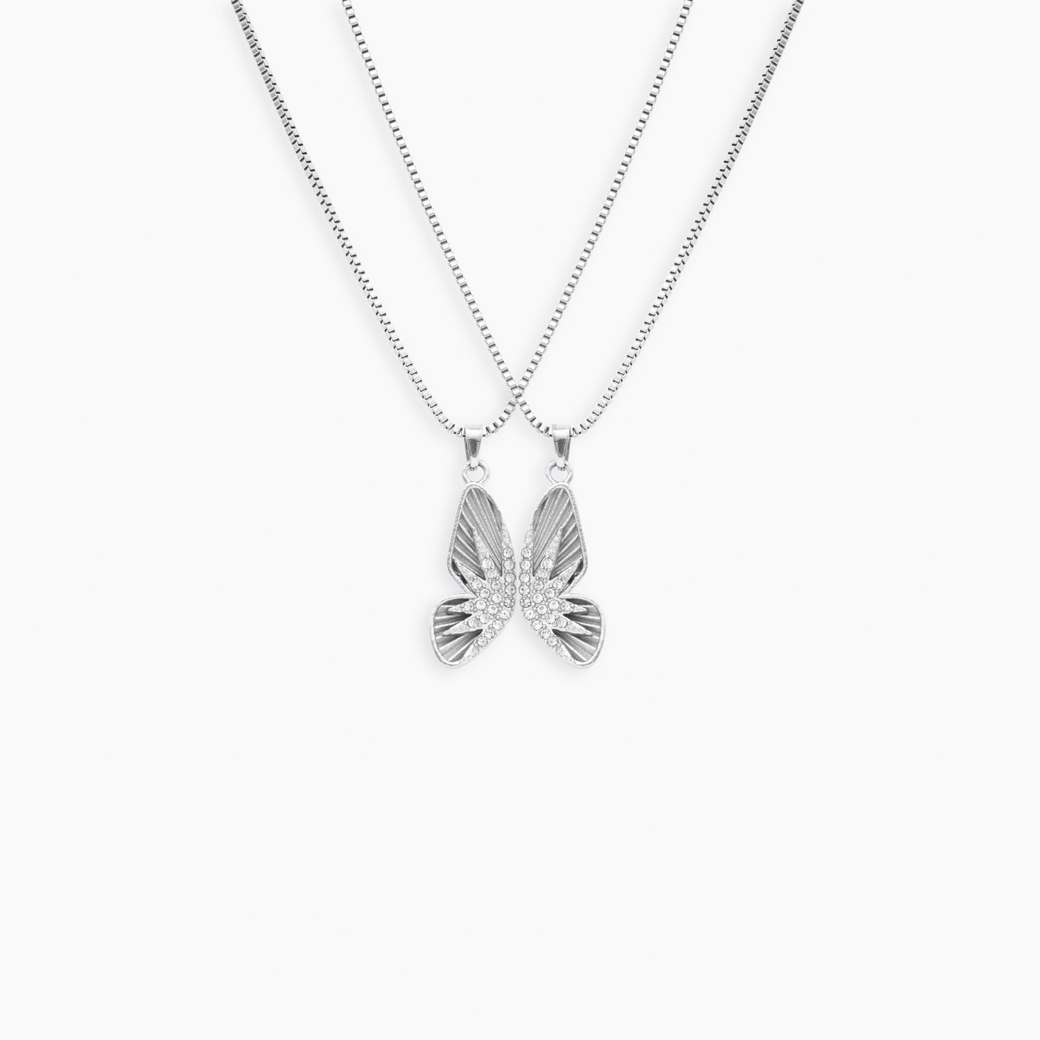 Butterfly Duo Necklace in Silver