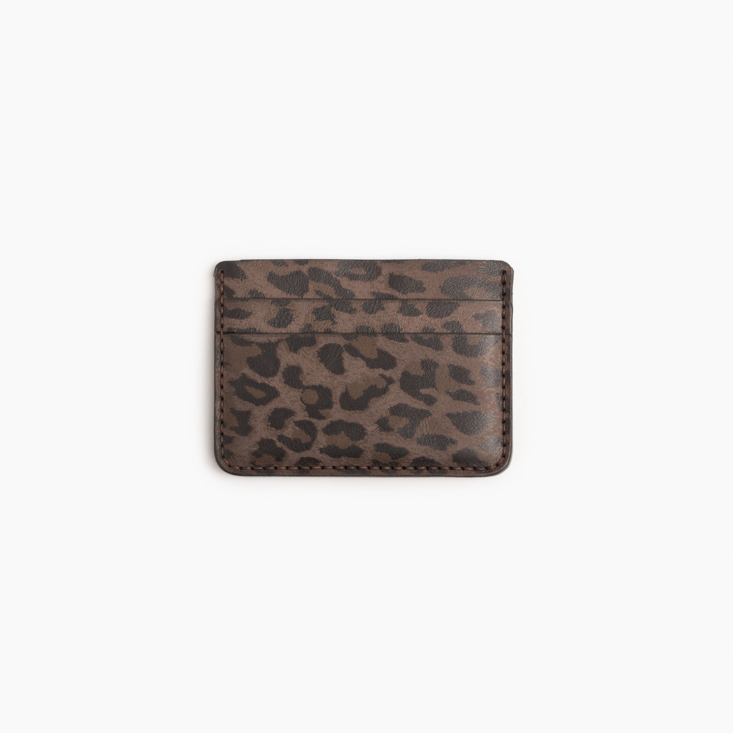Velvet Cardholder in Brown Leopard