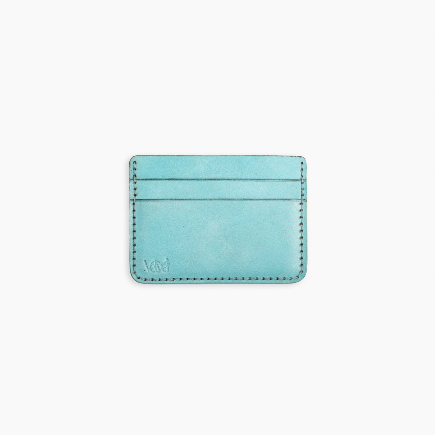 Velvet Cardholder in Aqua Blue