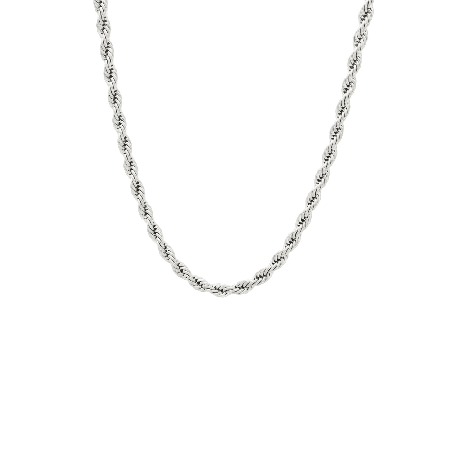Rope necklace in silver – velvet accessoriess